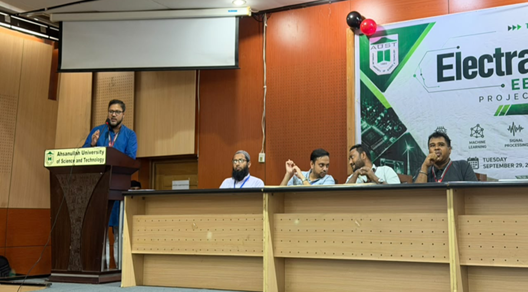 Prof. Dr. Md. Meganur Rhaman addressing the audience at ElectraXhibit 2.0